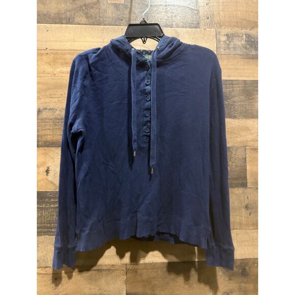 Ralph Lauren Women’s Hooded Long Sleeve Shirt – Navy Blue – Size Large - Picture 2 of 9
